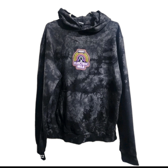 Insomniac Electric Mile Men Graphic Tie Dye Hoodie Black Festival Size M